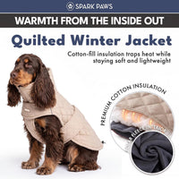 Spark Paws Quilted Dog Winter Coat - Beige / 3XL - image 4
