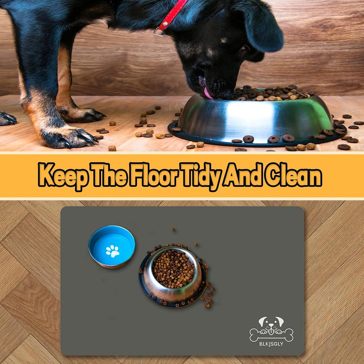 18"×30" Dog Food Mat-Absorbent Dog Mat for Food and Water - Dark Gray-GT / 18"L x 30"W - image 3