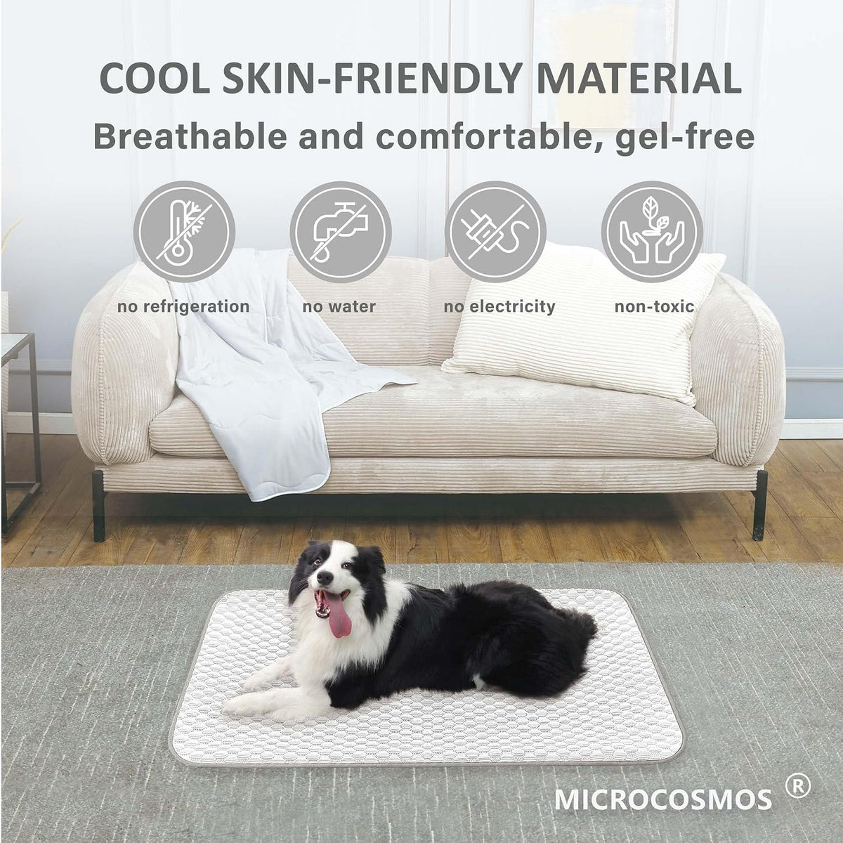 MICROCOSMOS Dog Sleeping Pad & Pet Cooling Mat - 40" x 28" / GreyWhite - image 2