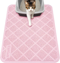Conlun Cat Litter Mat Litter Trapping Mat - Pink / Small (24" x 17")