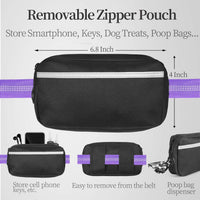 Hands Free Dog Leash with Zipper Pouch - Purple / Large - image 2