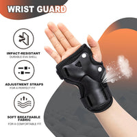 2PM SPORTS Knee and Elbow Pads Set with Wrist Guards for Kids Girls - Black / Small - image 2