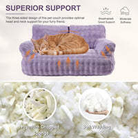 Cat Couch Bed, Cute Pet Sofa for Indoor Cats, 26"x15" - Dusty Purple / 26"L x 15"W x 12.5"Th - image 4