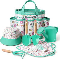 Grenebo 8-Piece Kids Gardening Set with Garden Tools for Kids - D-lake Green