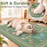 24"x15" Cat Litter Mat Non-Slip Washable Litter Box Mat – Daily Care for Cats - Dark spring green / 33X22in - image 4