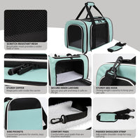 Cat Dog Carriers Soft-Sided - 17.0"L x 11.0"W x 11.0"H / green - image 3