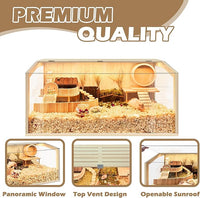 Prolee Hamster Cage Chew Proof, Guinea Pig Cages, Mice and Rat Habitat Openable Top, Hamster Habitat Solid Built