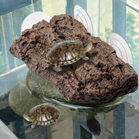 Turtle Basking Platform,Resin Bearded Dragon Basking Platform Reptile Habitat Cave Climbing Ramp - Platform / Brown - image 3