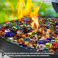 1 LB Mix Color Glass Beads, Mini Flat Glass Marbles~150PCS for Vase Fillers, Floral Bottom Mancala Gems Pebbles Fish Tank Rocks for Table Scatter Aquarium,Home Decorative Art Craft Supplies(0.5"~0.7")