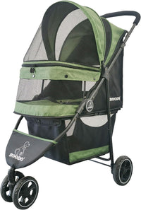 ROODO 3 Wheel Dog Pet Cat Stroller Best Lightweight Foldable Compact - Cationic Green