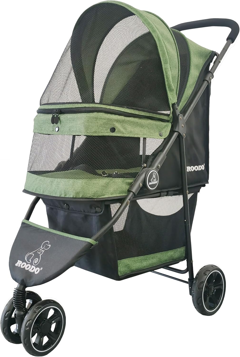 ROODO 3 Wheel Dog Pet Cat Stroller Best Lightweight Foldable Compact - Cationic Green