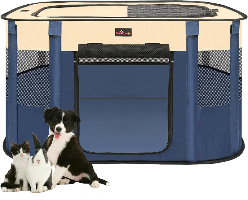 Dog Playpen, Pet Playpen, Foldable Kitten cage Puppy Play Pen - Blue / 1 / L