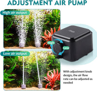 hygger Quiet <30dB Aquarium Air Pump - 3.5W,Up to 120Gallon - image 3