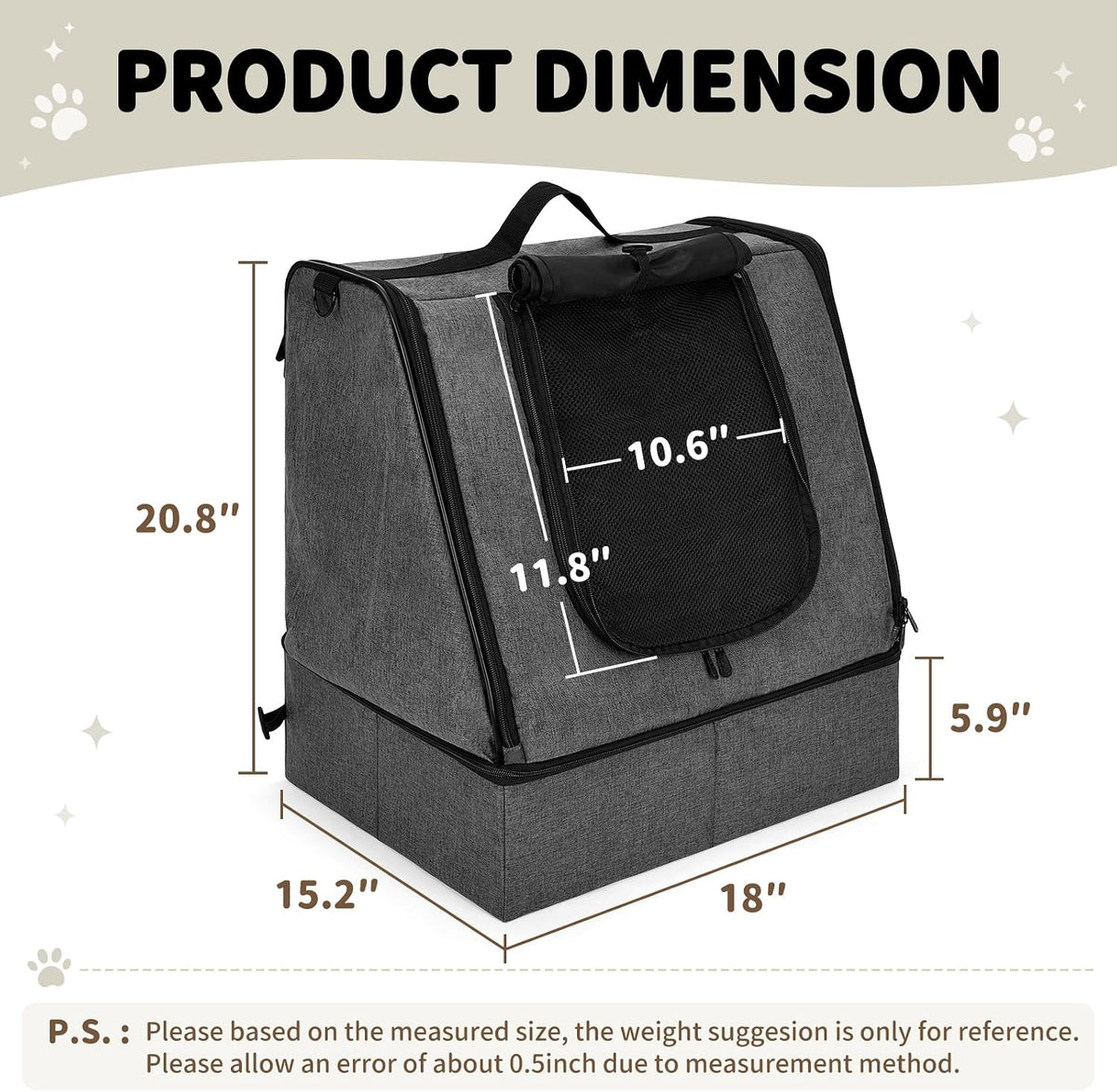 apollo walker Portable Cat Litter Box With Waterproof bag and Lid - Gray / Medium - image 2