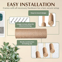 2-Pack Sisal Wall-Mounted Cat Climbing Wall Steps, Cat Wall Steps/Stairs with Sisal Scratching Surface, Wall Shelf Furniture for Climbing & Play for Kittens & Cats, Hidden Mounts