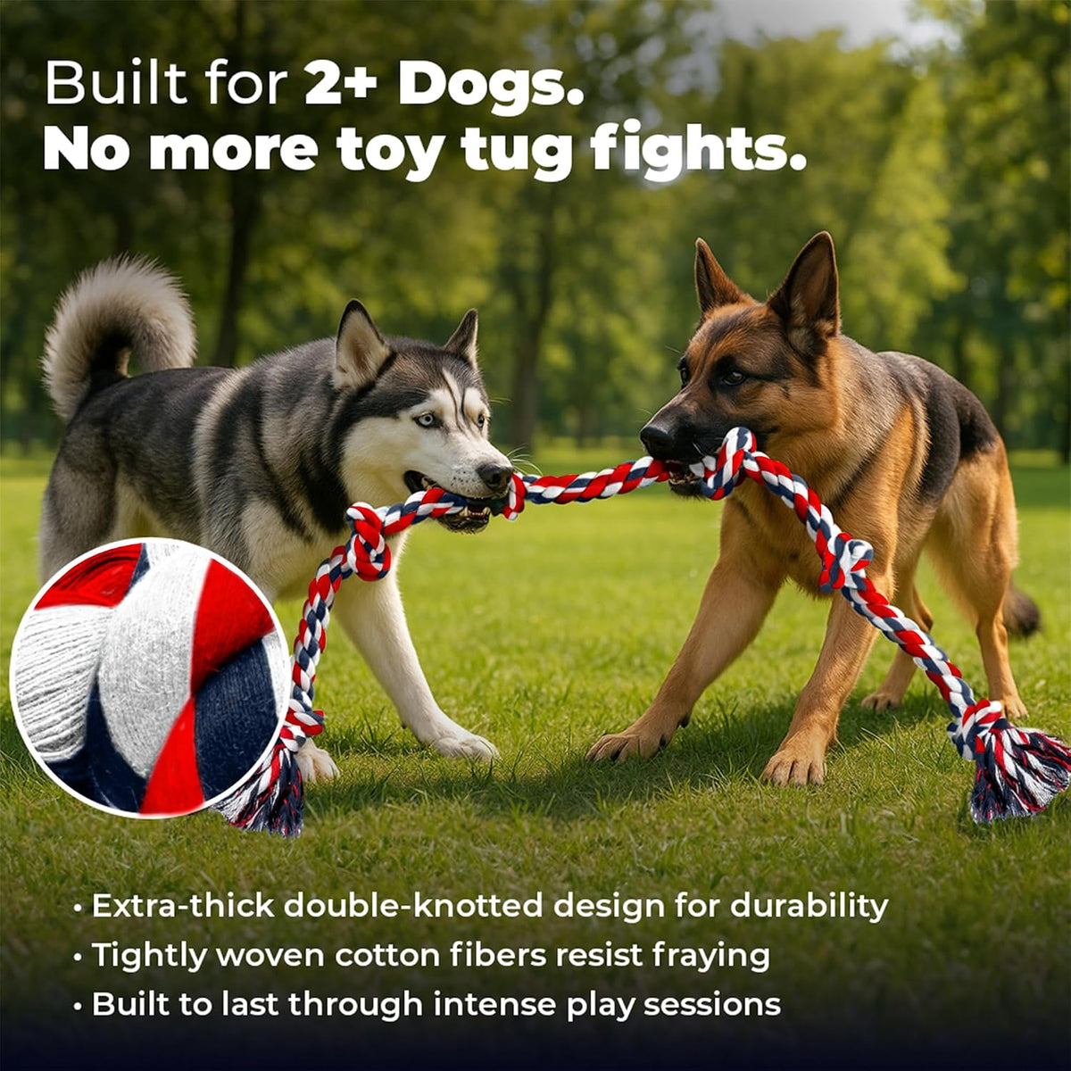 Pacific Pups Products Giant Dog Rope Toy - Red / 1 Pack - image 3
