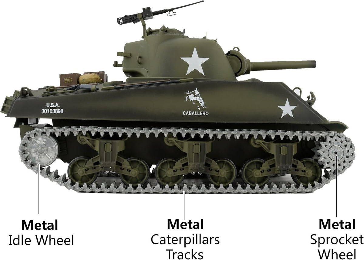 Heng Long 1/16 RC Sherman tank M4A3, TK7.0 modified edition with metal tracks - view 2