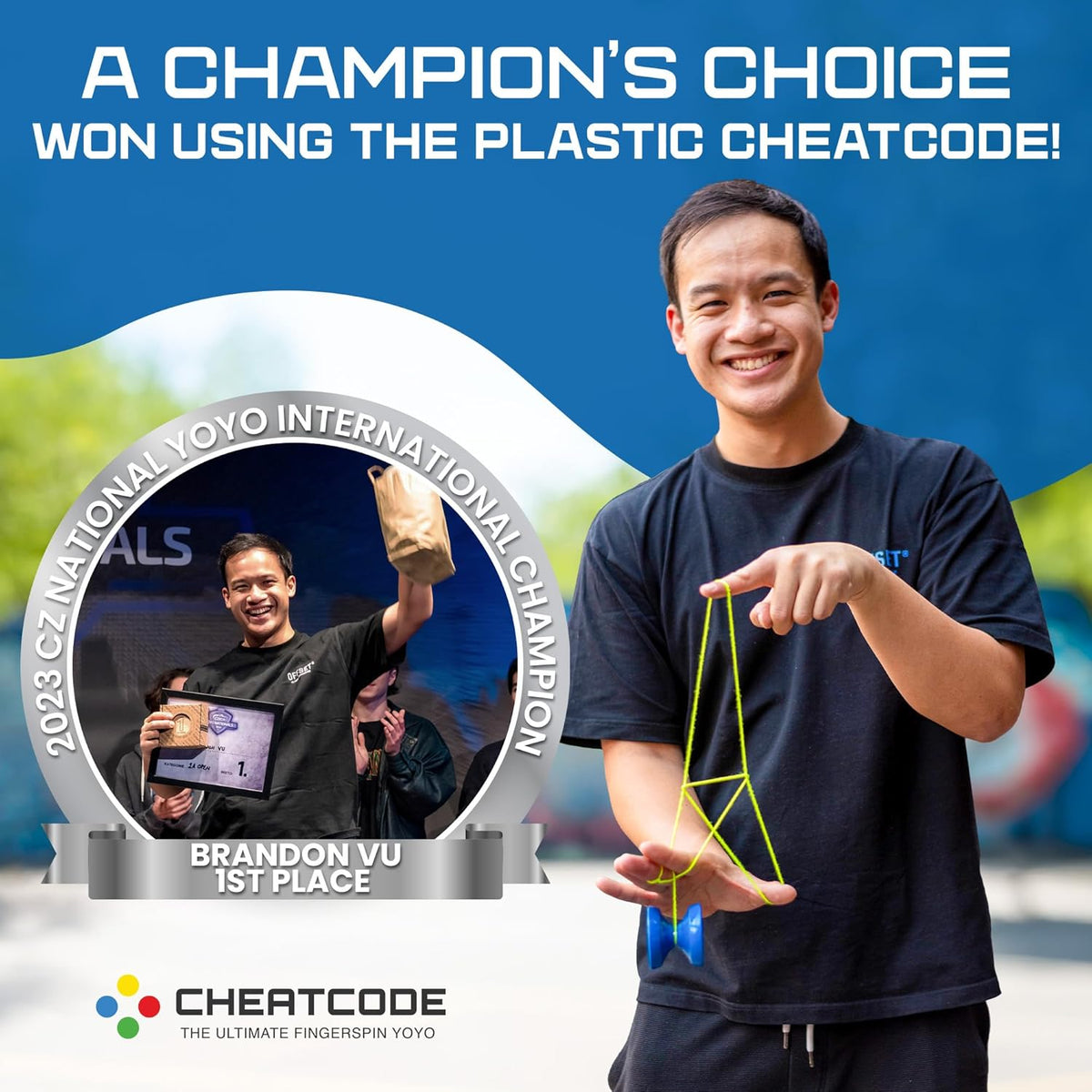 Cheatcode Yoyo by Brandon Vu, Master Fingerspin Tricks - Gray - image 2