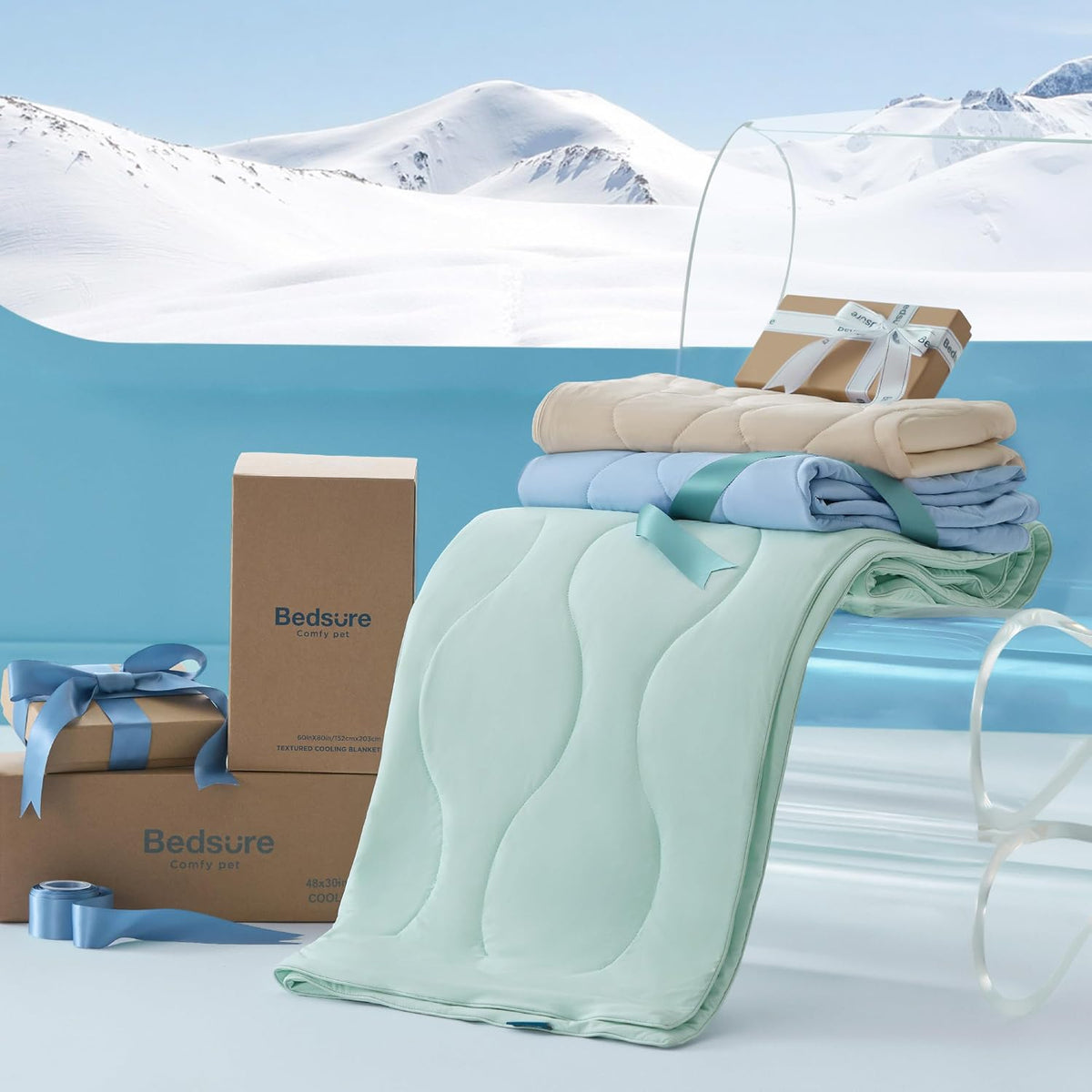 Bedsure ArcticMax Q-MAX>0.5 Premium Cooling Blanket for Medium - Gentle Cream / M(30x40") - image 3
