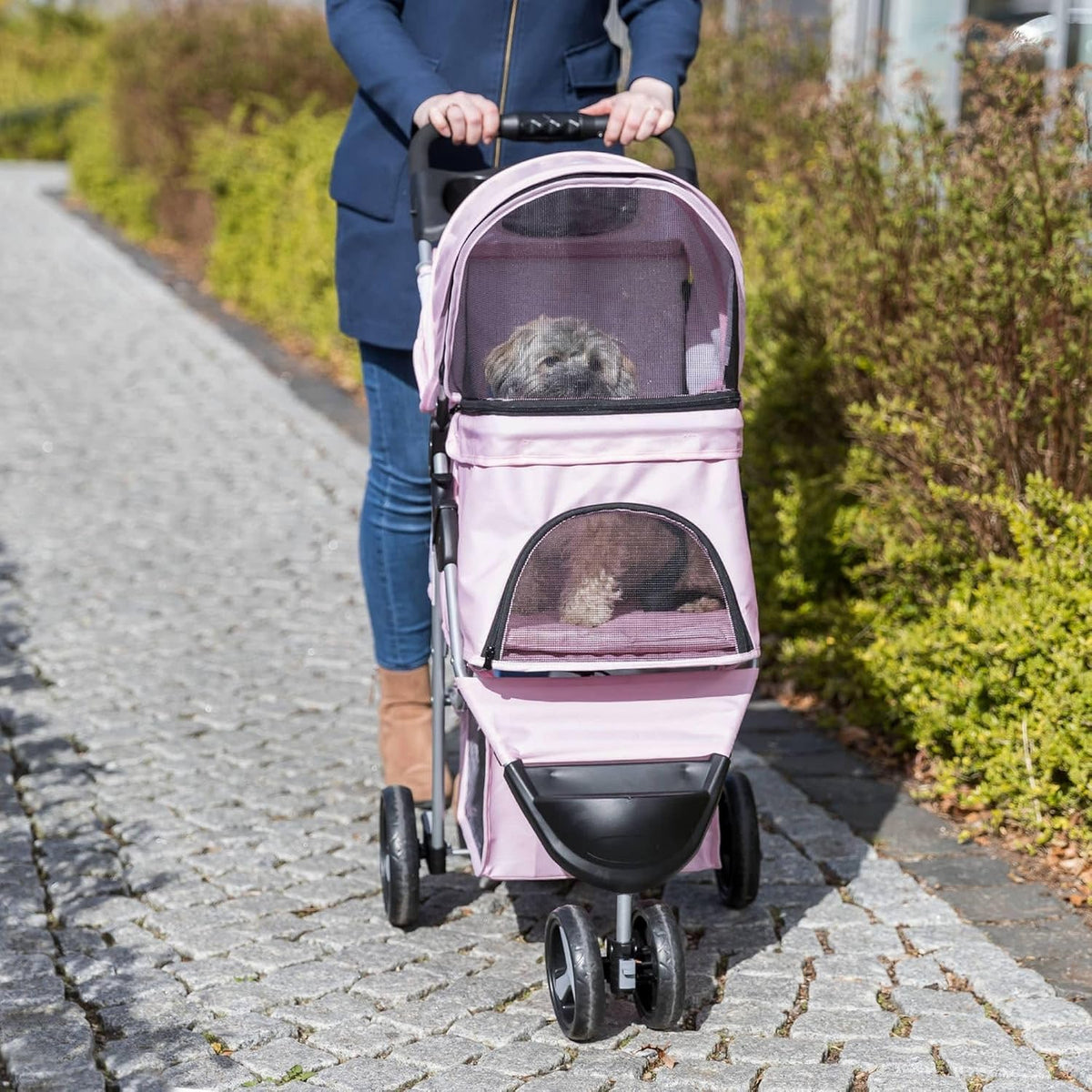 Trixie Foldable Pet Stroller for Cats and Dogs - Pink - image 2