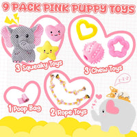 XIUGOAL Pink Puppy Toys - 9 Pack Puppy Chew Toys for Teething, Enrichment Dog Toys for Small Dogs - image 2
