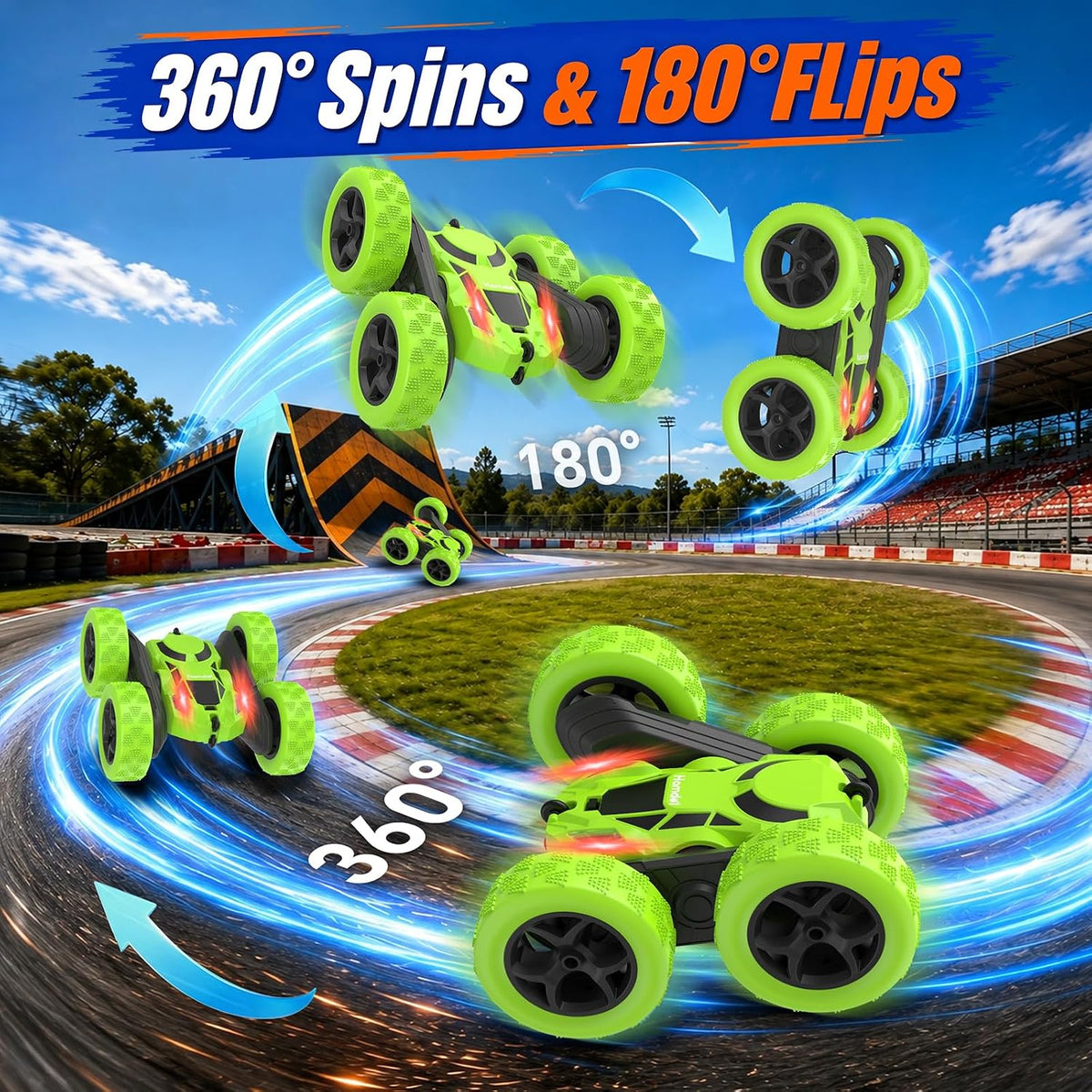 Hamdol Remote Control Car for Kids - Green / Standard (Headlights) - image 3