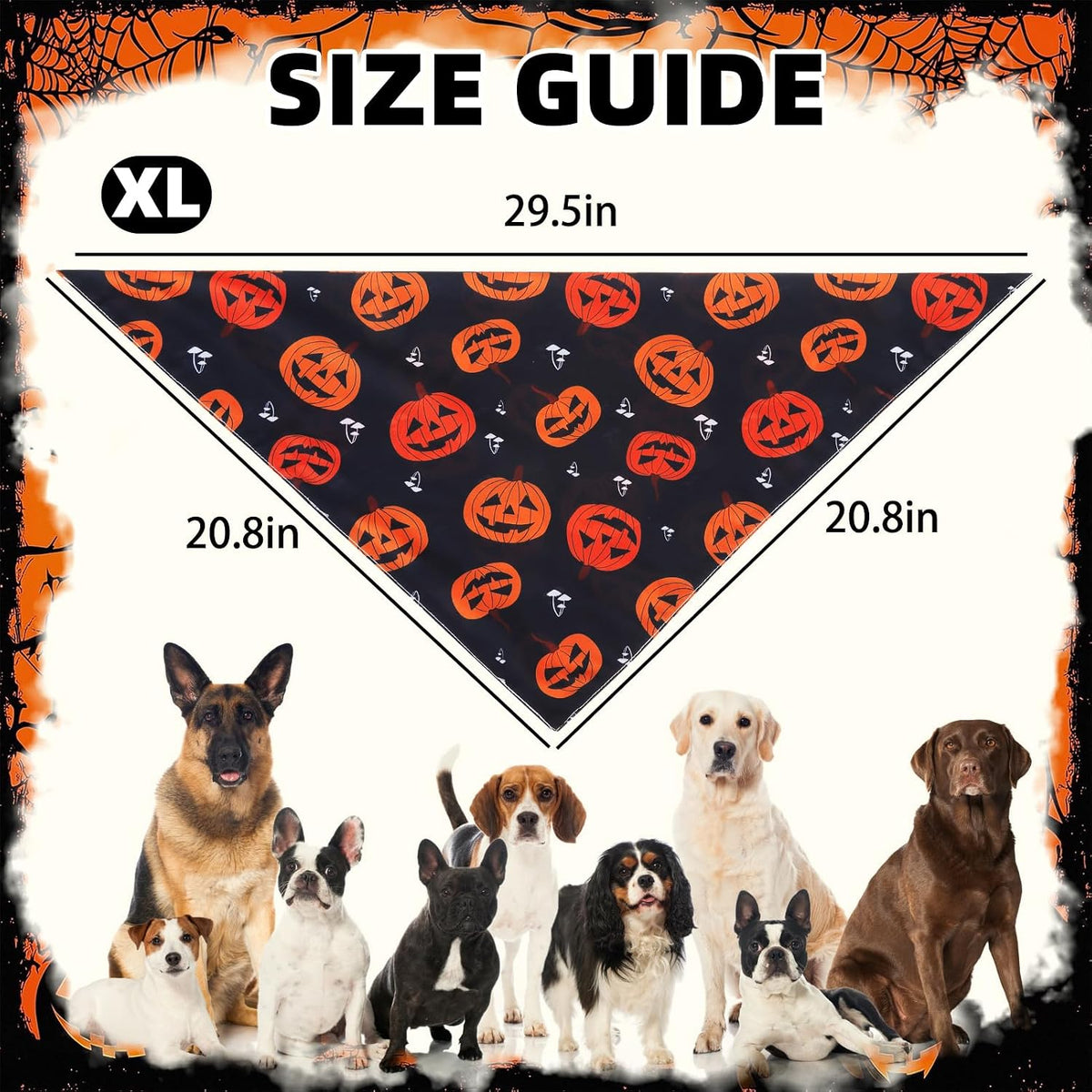 PUPTECK Dog Cooling Bandanas 4pcs Outfit - Purple/Black/Orange / X-Large (29"x20"x20") - image 2