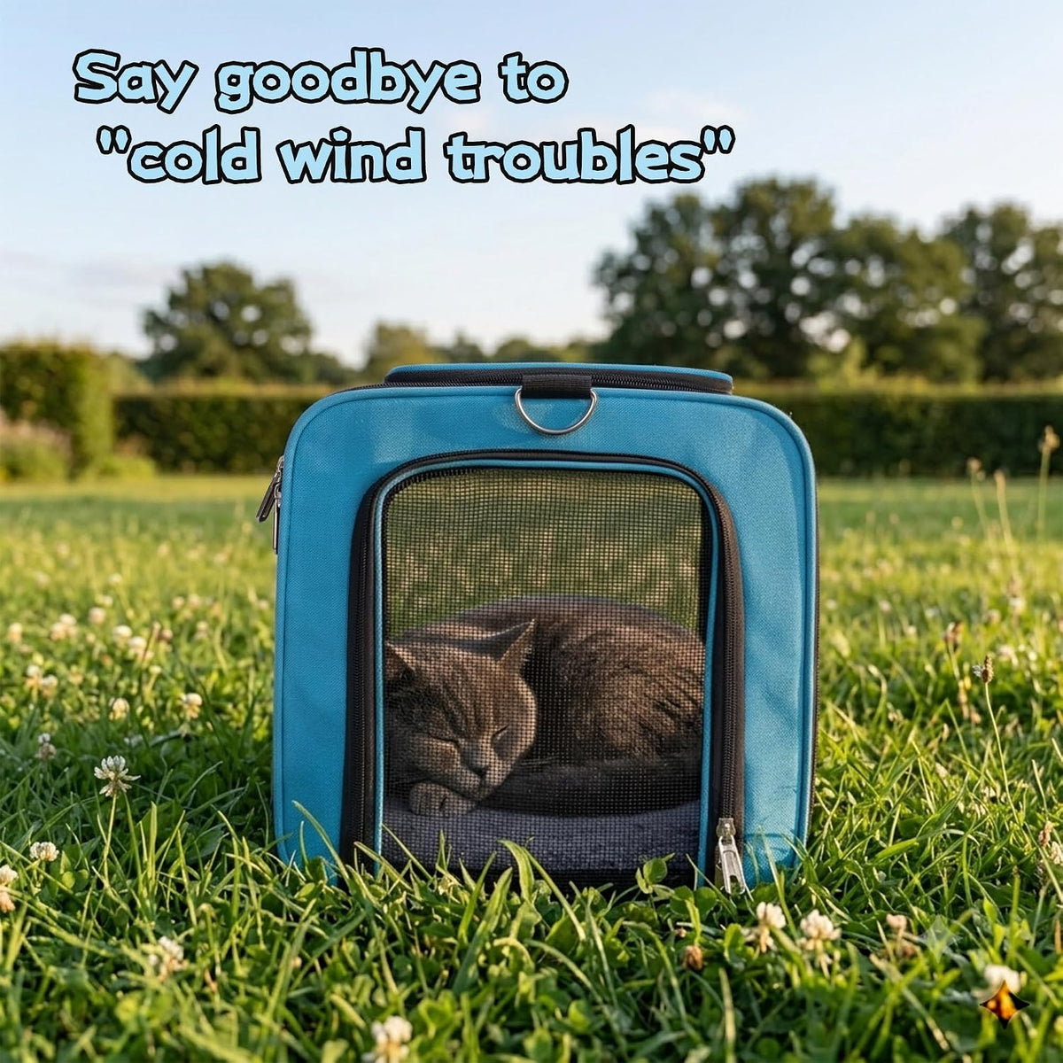YUNIQUE Soft-Sided Cat & Dog Carrier for Pets Up to 15 Lbs - blue - image 4