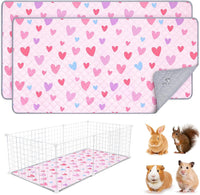 Unicorn Catcher 2 Pack Washable Guinea Pig Cage Liner - Pink Heart / 47X24in