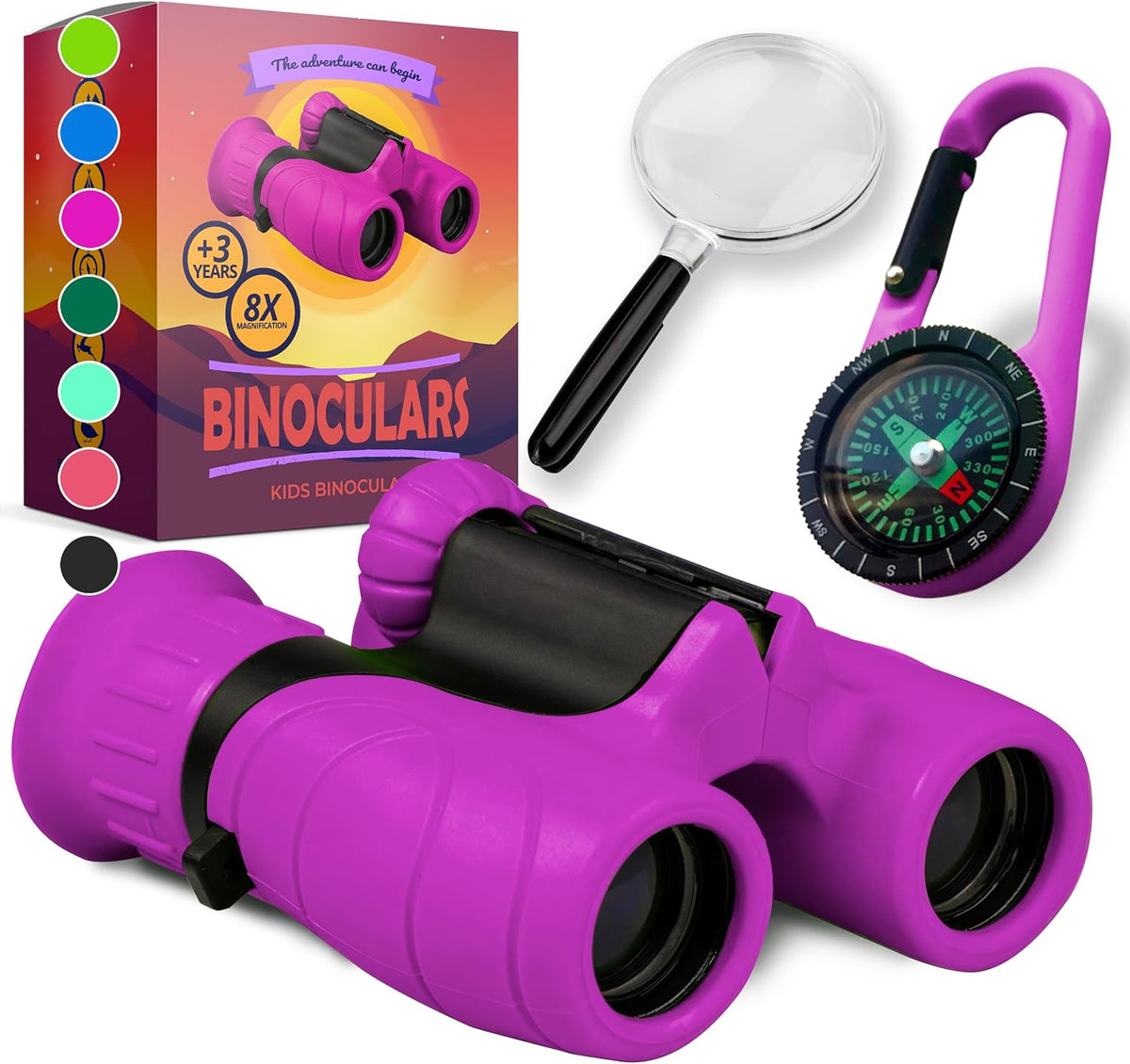 Binoculars for Kids, Perfect Toy for Little Boys and Girls - Purple