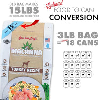 Macanna Grandma Lucy's Grain-Free Turkey Freeze-Dried Dog Food 3 Lbs., Brown
