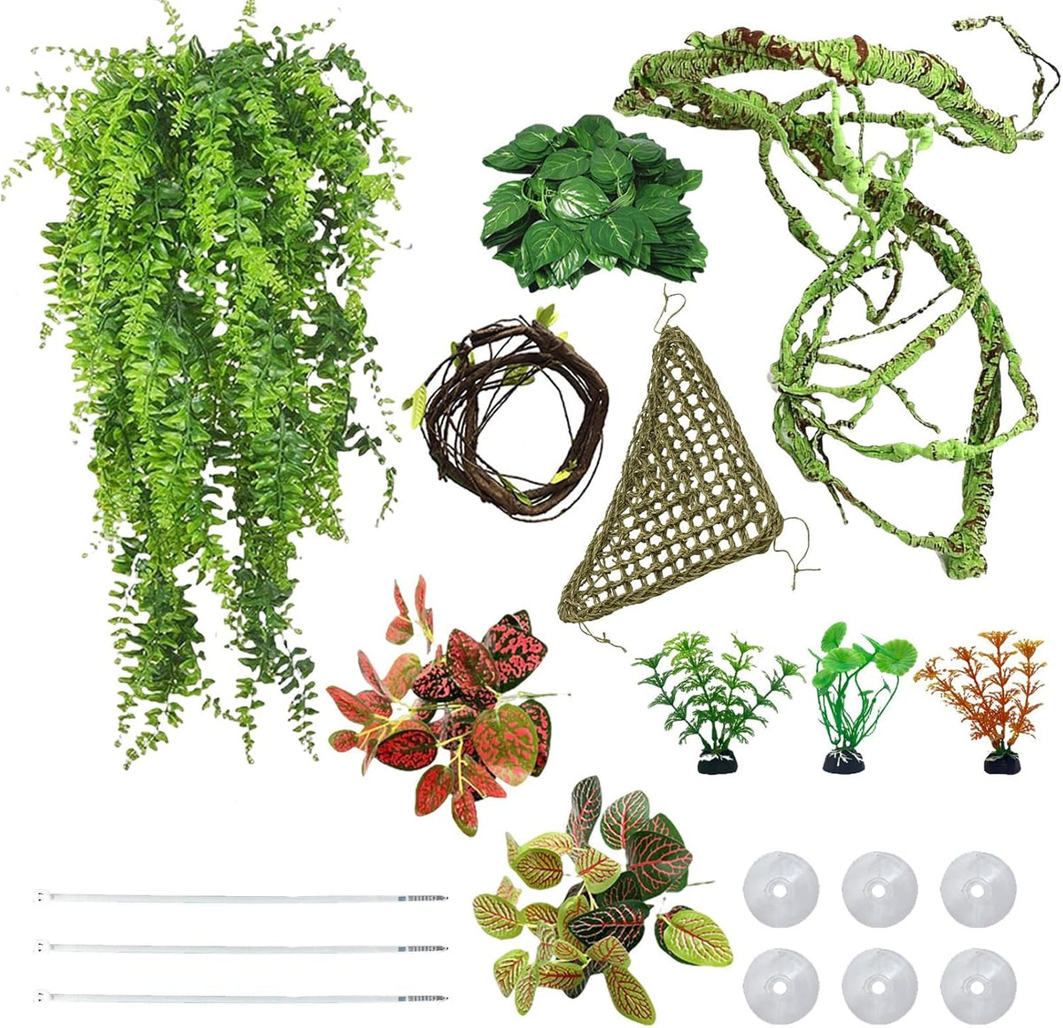 kathson 3 PCS Reptile Vines Plants Flexible Bendable Jungle Climbing - 1 / 10 PCS