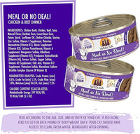Weruva Wet Cat Food, Meal or No Deal with Chicken and Beef Pate, 5.5oz Can, Pack of 8