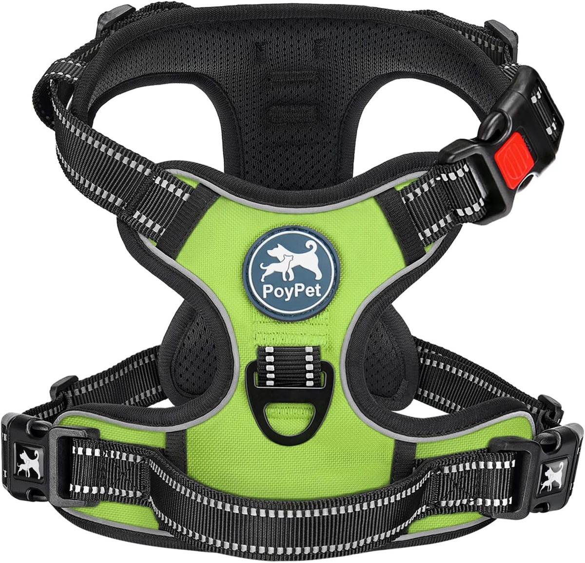 PoyPet No Pull Dog Harness Medium with Front Clip & Neck Release - XS / Green