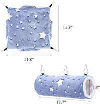 Noctilucent Luminous Guinea Pig Rat Hammock Bunkbed Hanging Tunnel - Blue - image 3