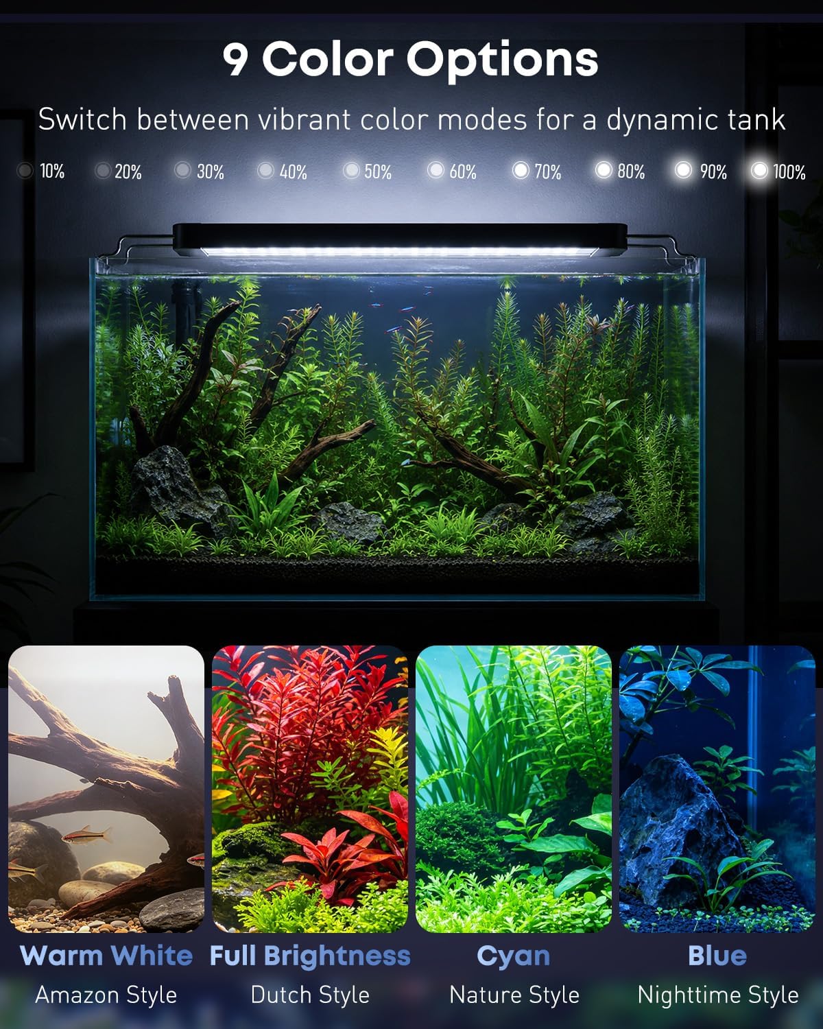 Pawfly Aquarium Light for Plants, 42 W Bluetooth Fish Tank Light - Basic / 48" to 54" - image 4