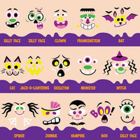 JOYIN Halloween pumpkin decorating stickers, 16 foam face kits including witch, bat and ghost - view 3