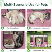 Siedihit 31" Dog Playpen, Cat Puppy Pen - Small / Pink with Pad - image 3