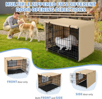 X-ZONE PET Dog Crate Cover Waterproof Kennel Cover - 30.0"L x 19.0"W x 21.0"H / Beige with Window - image 4