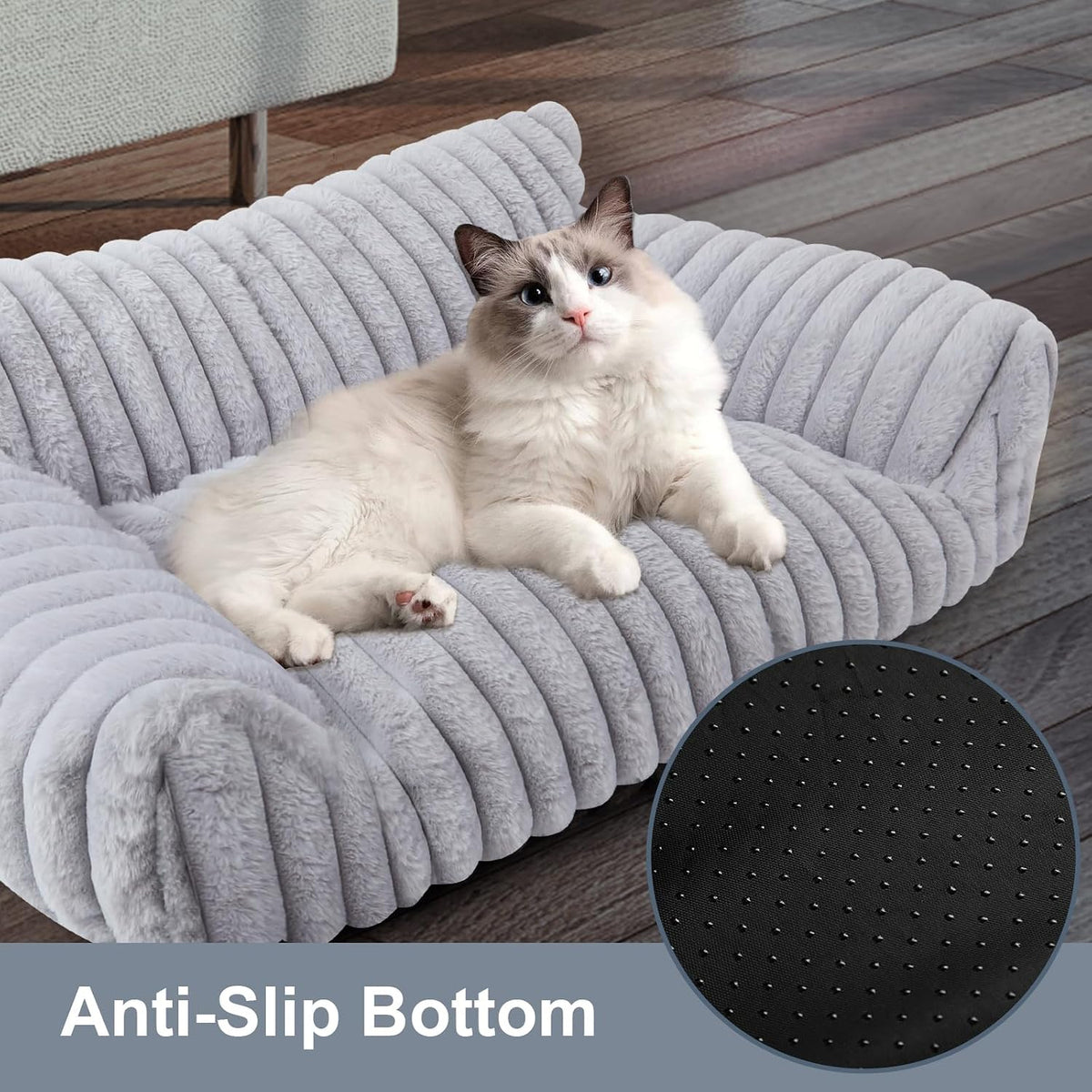 Cute Dog Couch for Medium Large Dogs, Dog Cat Couch Sofa - Medium(30x20x10") / Grey - image 3