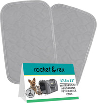Washable Cat & Dog Carrier Pad, Reusable Liner Insert – Essentials for Dogs - 17.5" x 11" / 2-Pack, Small