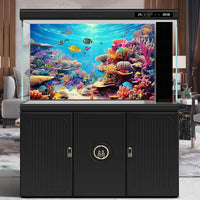 Underwater Aquarium Background Coral Reef Tropical Fish Terrarium - 30(W)x12(H)in / Tropical Yellow - image 2