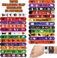 MGparty 72PCS Halloween Slap Bracelets 24 Halloween Theme Designs - Halloween - image 2