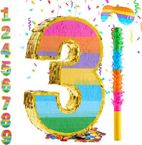 Rainbow Number 5 Pinata for 5th Birthday Party Decorations - 3