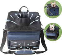 Pet Carrier Bicycle Basket Bag Pet Carrier/Booster Backpack for Dogs - Classic Blue / 10.6"L x 11.4"W x 11.4"H - image 3