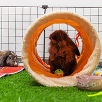 Rabbit Hideout Tunnel, Soft Fleece Foldable Bunny Tube Nest Indoor – Essentials for Small Pets - image 4