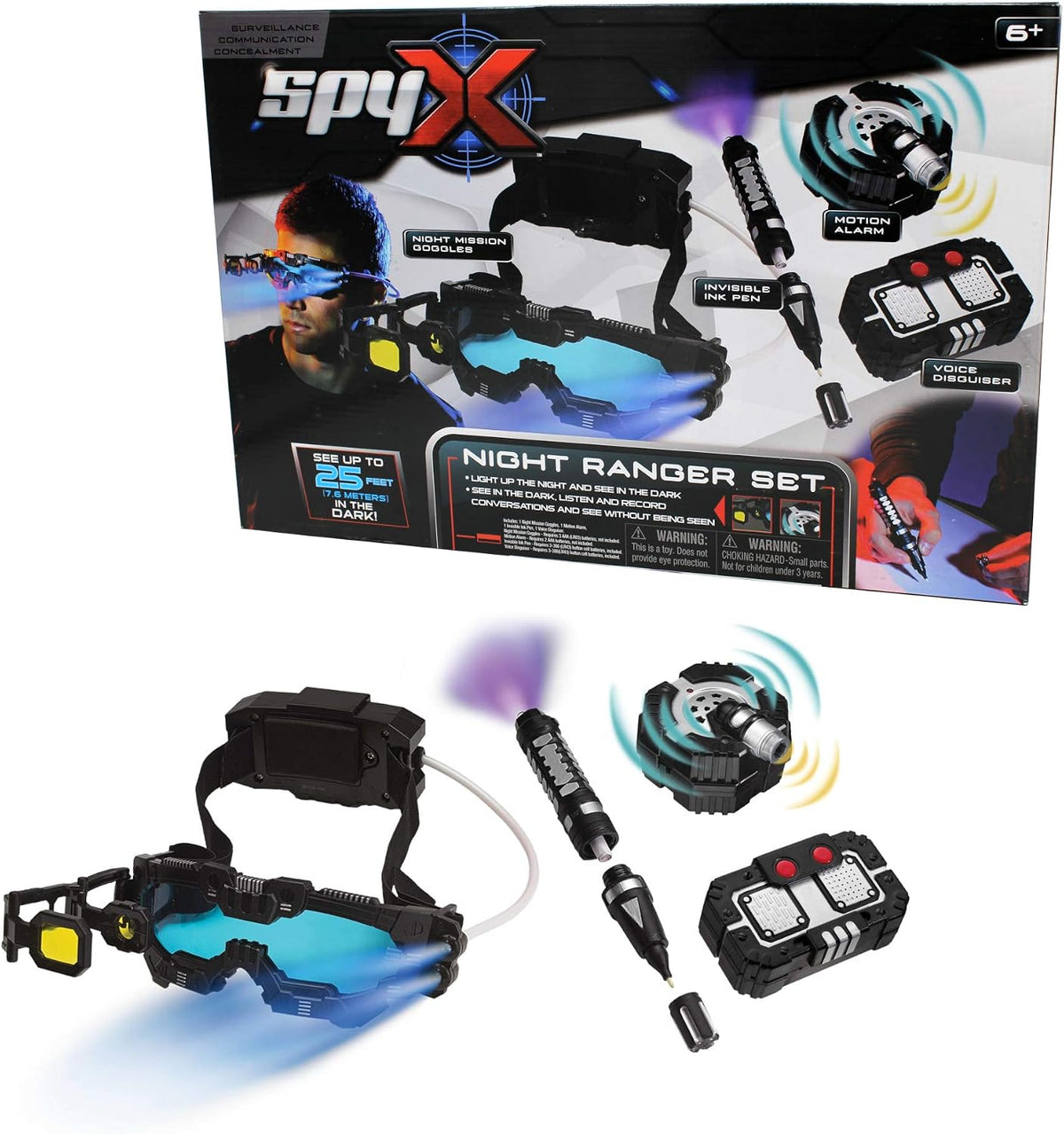 SpyX / Micro Gear Set - 4 Real Spy Toys Kit + Adjustable Belt for Spy Kids Role Play. Junior Secret - Compact