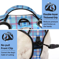IVY&LANE No Pull Dog Harness for Medium Dogs - Checkered Blue / Medium - image 4