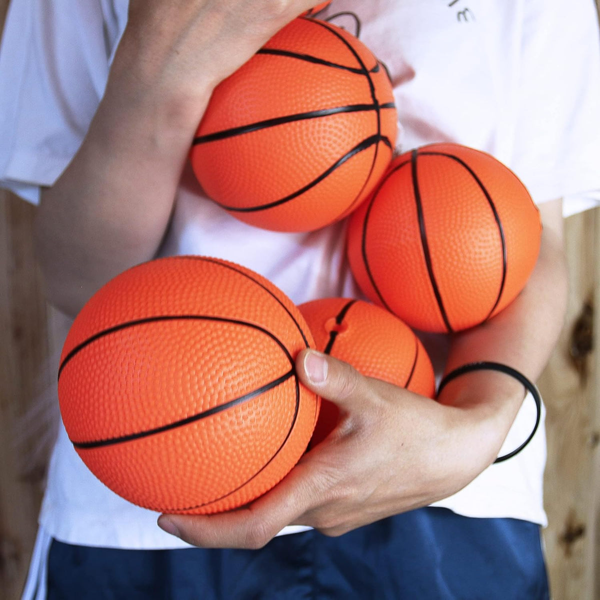 Oleitodh mini basketball set of 40 inflatable 6 inch PVC balls in mixed colors with hand pump - view 12