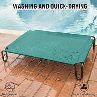 Pettycare Elevated Outdoor Dog Cot - Bed for Large Dogs (XL) Easy Assembly, Waterproof Cooling Dog Bed with Teslin Mesh, Up to 85 lbs, Green